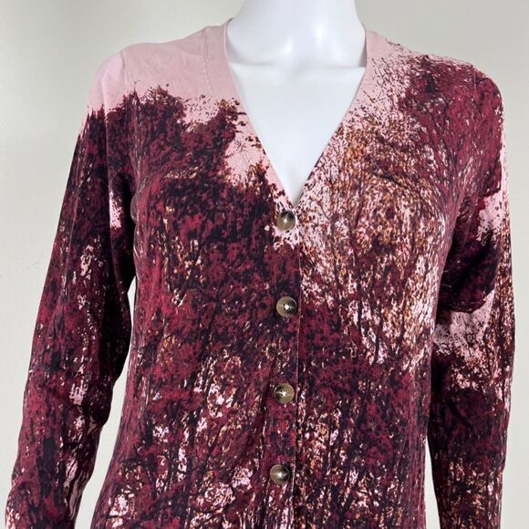 Kenneth Cole Women Size M Purple Pink Silk Knit Cardigan Sweater Button Office - Picture 12 of 15